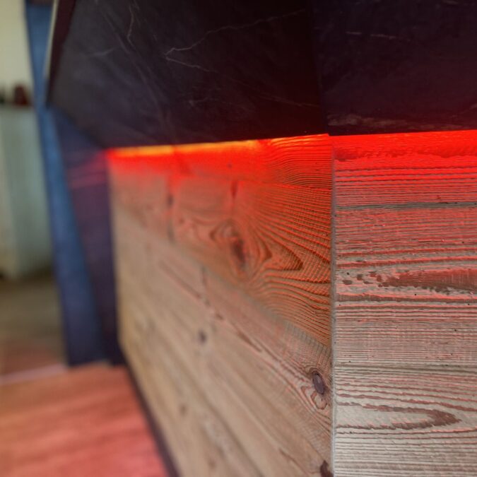 Mise en lumi&egrave;res d’un bar d’H&ocirc;tel Restaurant &agrave; Thann – luminaires LED et hauts parleurs de marque BOUYER Mulhouse 5